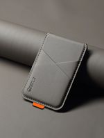 Luxury Leather Cellphone Magsafe Magnetic Card Holder For IPhone 14 13 15 16 17 Pro Max 16Plus RFID Anti-Skimming Bank ID Card