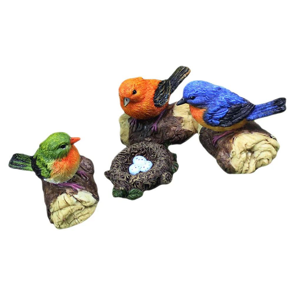 

1 Set Resin Statue Simulated Garden Ornaments Decorative Home Greening Decoration Desktop Ornament Lifelike Animal Figurines