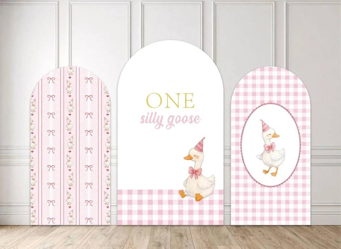 

Индивидуальный двусторонний чехол для арки-фона с бантом и цветами, розовый в клетку, для детского дня рождения (1 год) и декора на бэби-шауэр