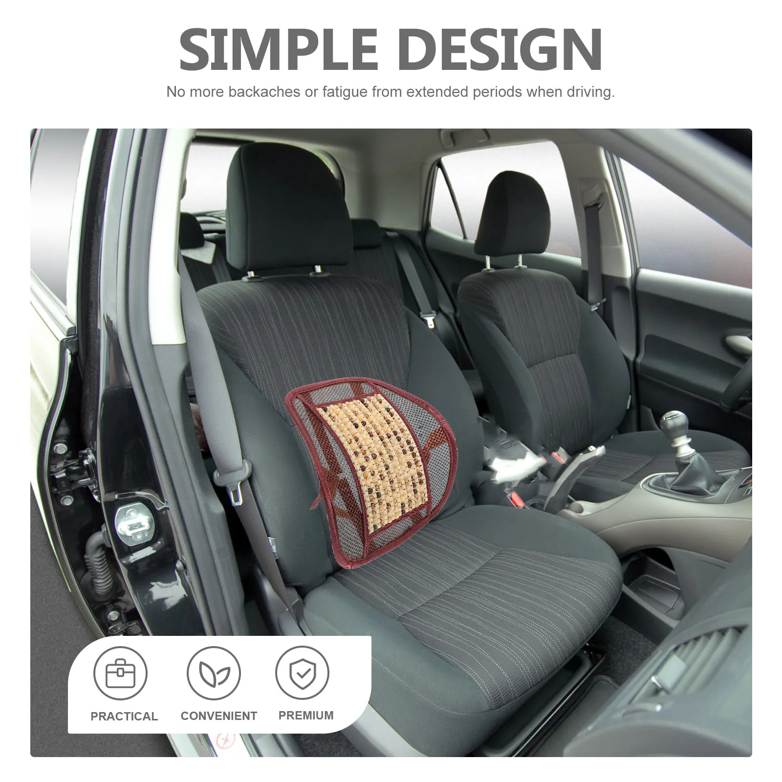 

Автомобильная подушка для поясничной поддержки, эргономичная подушка для спинки для офисного стула, сиденье для вождения, длительное сидение, удобные деревянные бусины