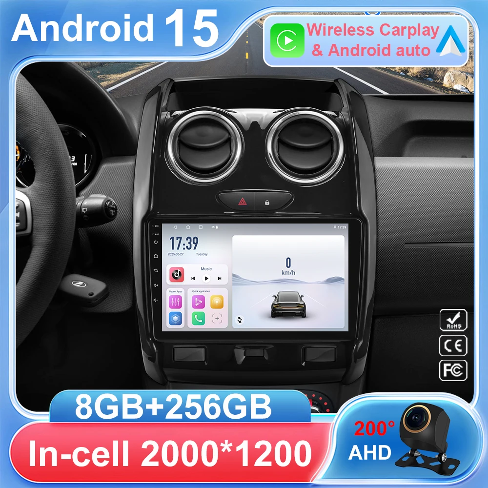 Rádio do carro para renault duster 2015 - 2020 para lada largus 2021 auto multimidia player navegação gps 4g carplay 2din dvd android