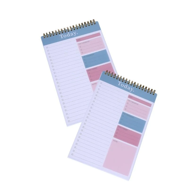 

2 Pcs Daily Planner Weekly Planner Journal Notebook Spirals Notepad To Do List Notebook Planning Pad Management Notebook K92C