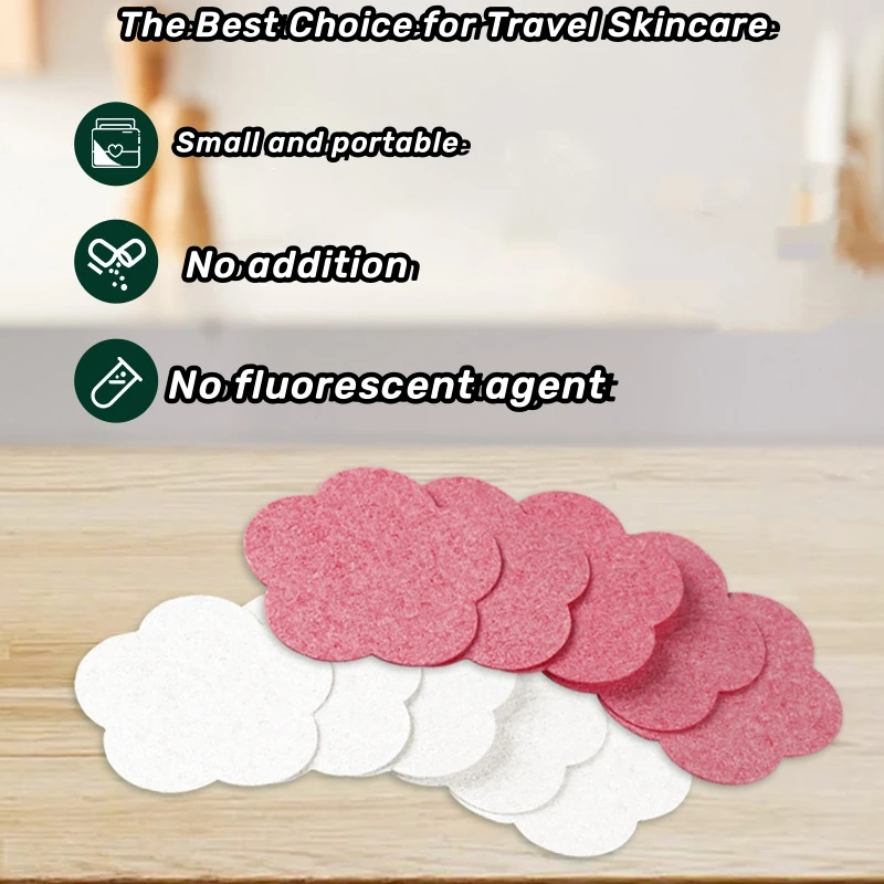 10-40PCS Face Cleaning Sponge Pad for Exfoliator Mask Facial SPA Massage Makeup Removal Thicker Compress Natural Cellulose Reusa