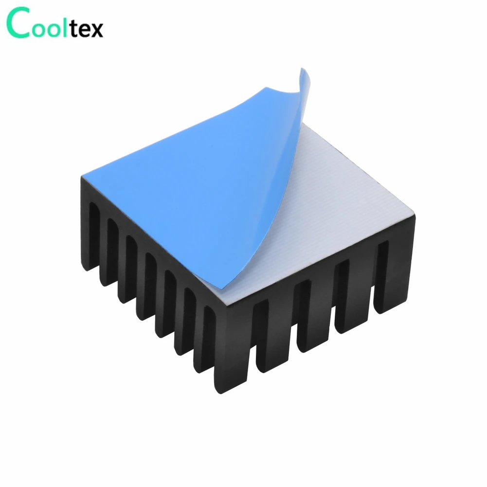 10pcs 20x20x10mm Aluminum Heatsink Black Heat Sink Cooling Cooler Radiator for Electronic Chip IC With Thermal Conductive Tape