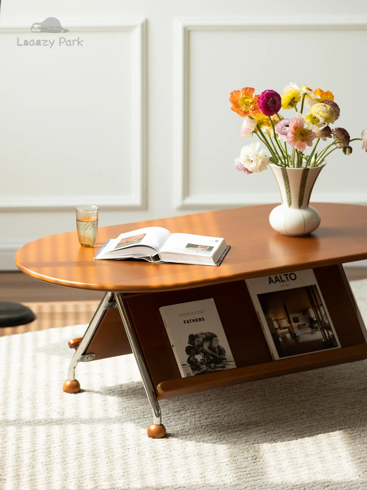 

Hxl Coffee Table Small Apartment Living Room Solid Wood Tea Table Oval Small Tea Table Low Table Small Table