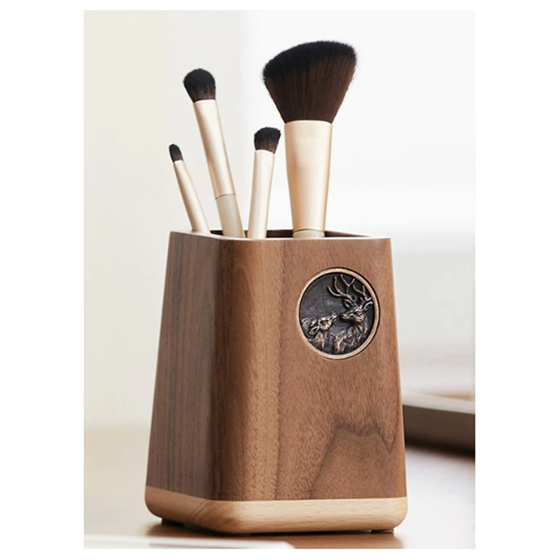 ABUL-Black Walnut Wood Tissue Box Cover Living Room Decoration Desktop Storage Paper Towel Holder Divided Storage Boxes Tray