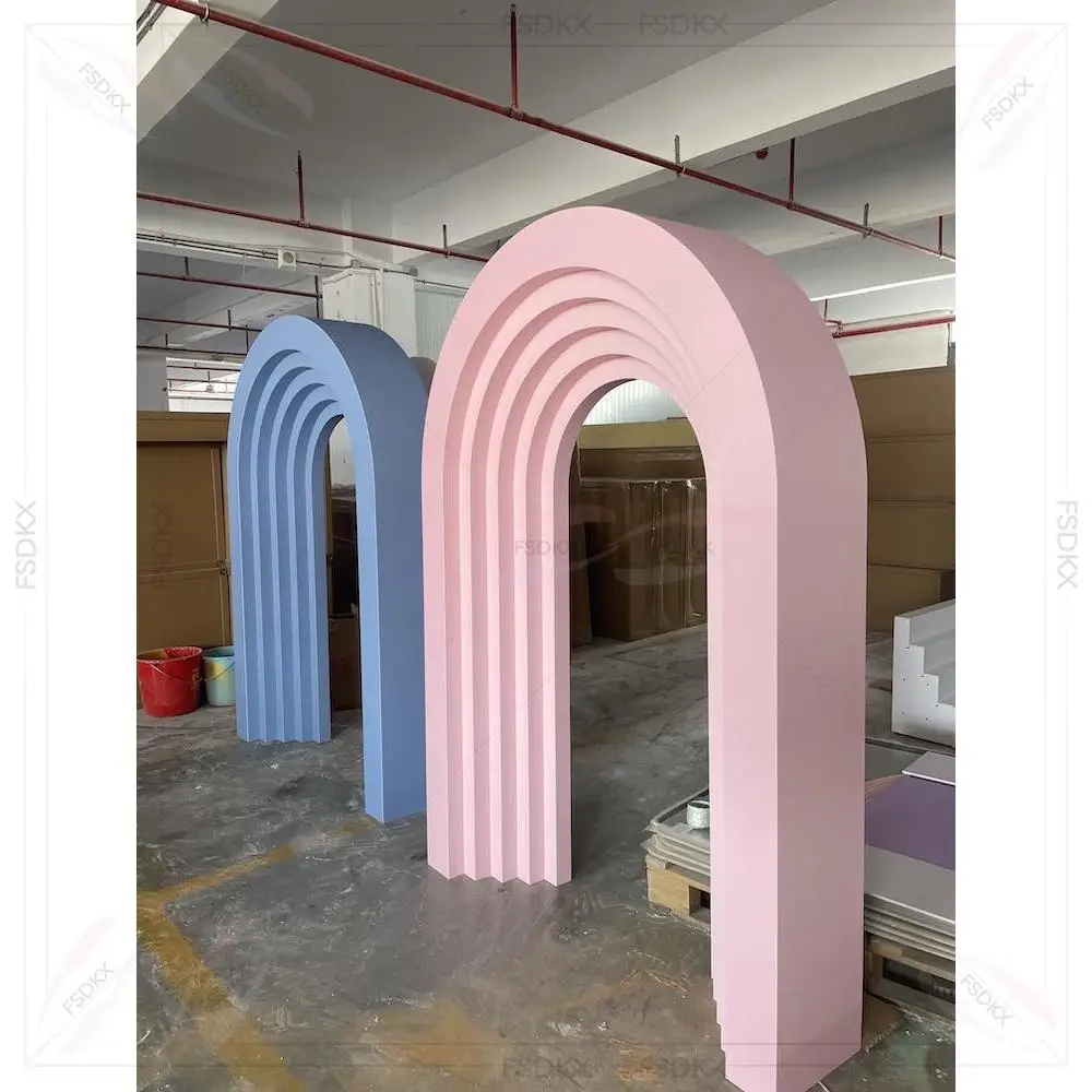 Blue and White Multilayer Acrylic Arch Event Stage Decoration Wedding Entrance Flower Arch Backdrop Decoration
