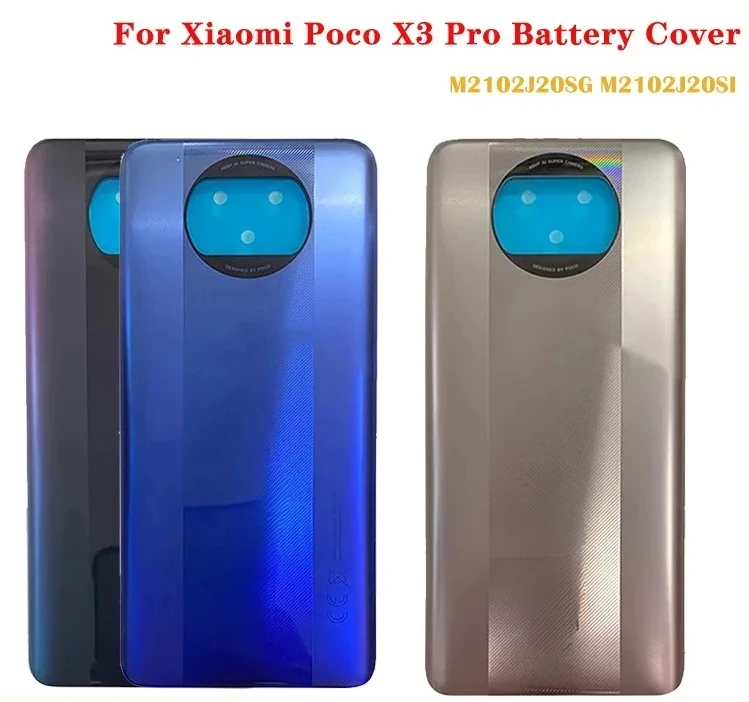 For poco X3 Pro Battery Back Cover Rear Door Replacement Housing Adhesive With Lens