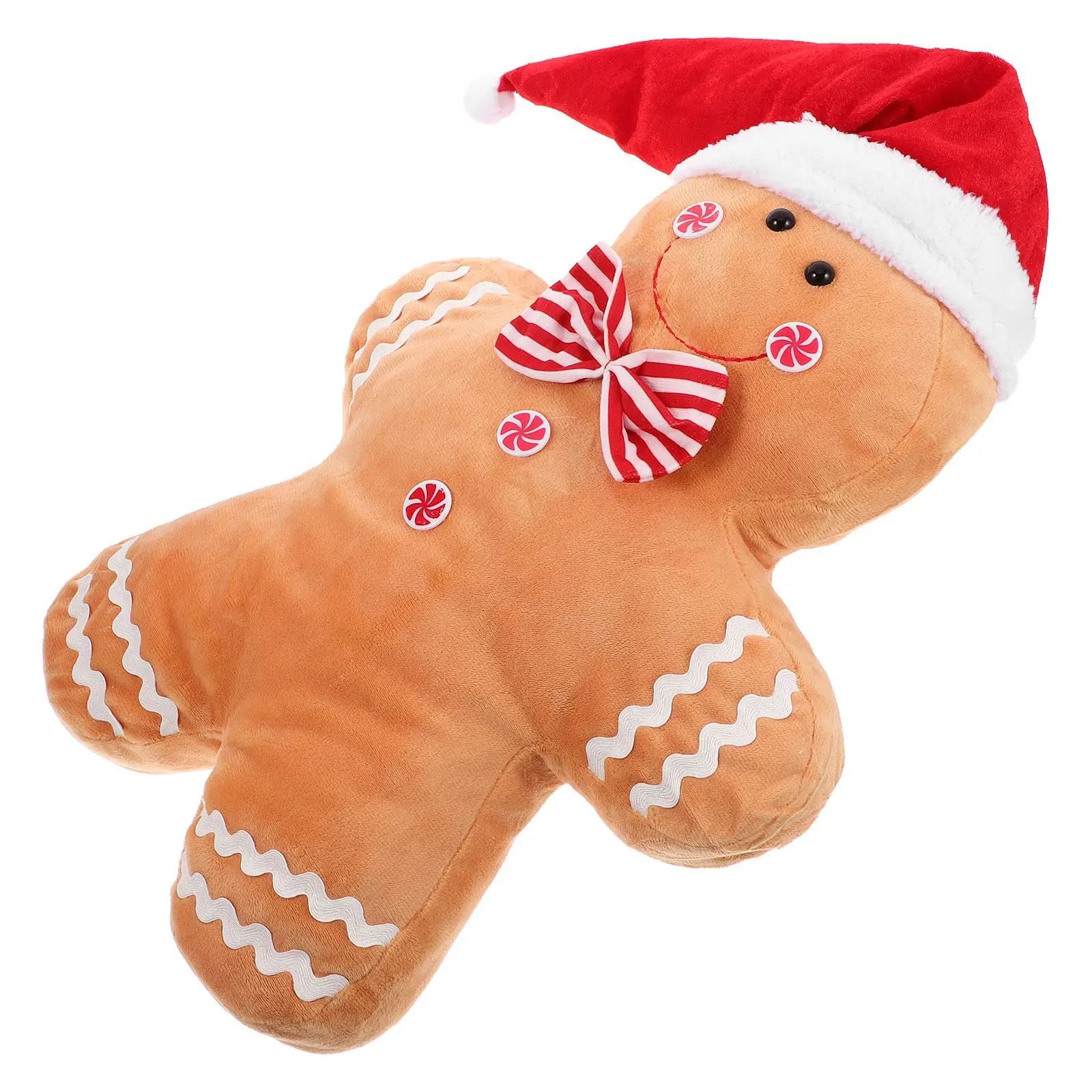 

Подушка в виде пряничного человечка на Рождество, милая мягкая подушка-пряничный человечек, декоративная подушка для дивана и кровати, подушка-декор в виде леденца на палочке