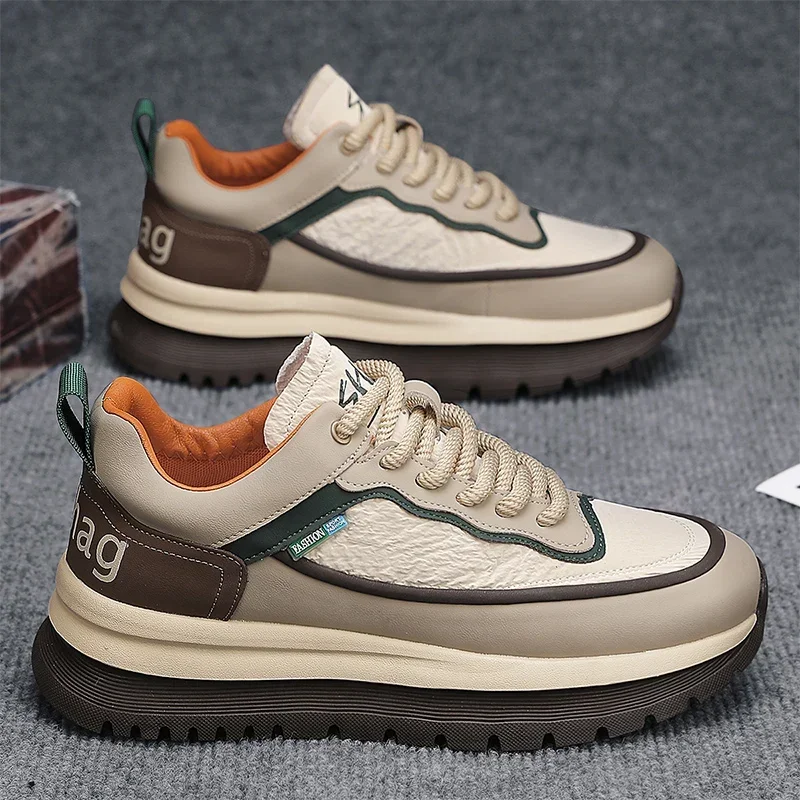 

Новые повседневные одинарные туфли для внешней торговли, шнуровка на толстой подошве, цветные блоки, удобные спортивные белые туфли