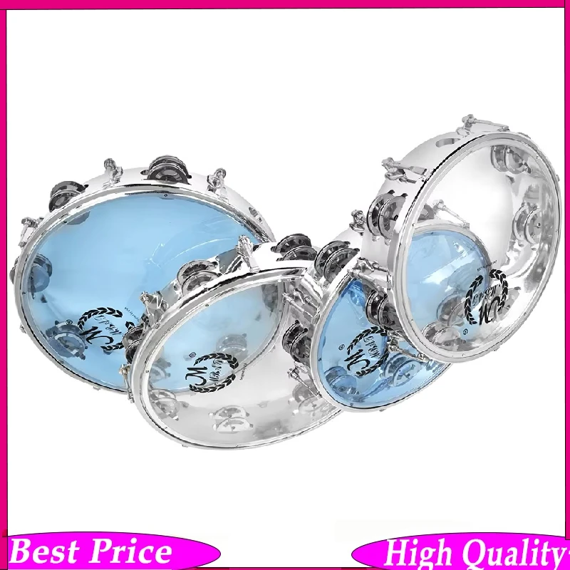 

8/10 Inch Tambourine Self Tuning Double Row Hand Tambourine with Stainless Steel Ring for KTV / Party/ Festival/Celebration Play