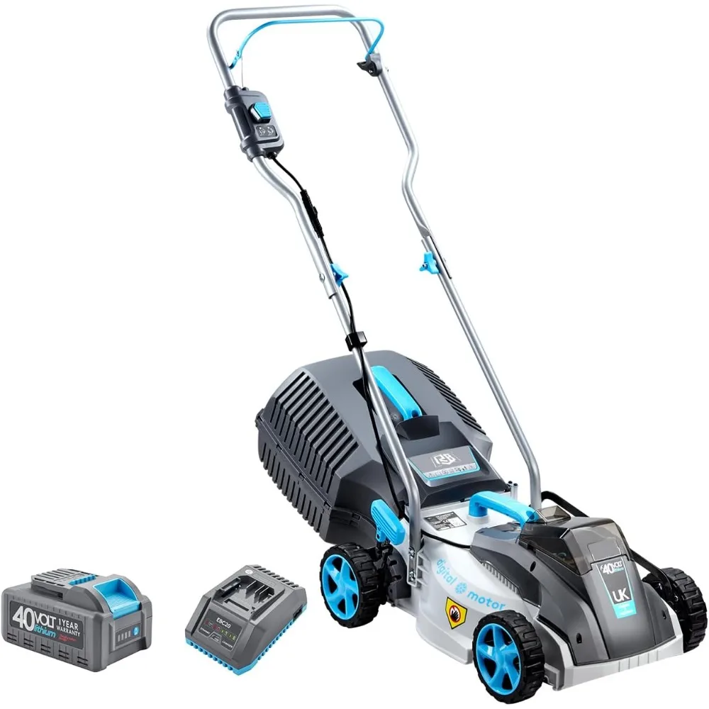 

40V 13-Inch Brushless Cordless Lawn Mower with 4.0Ah Lithium Battery & Fast Charger, 2-in-1 Lightweight Mower for Small Yards,