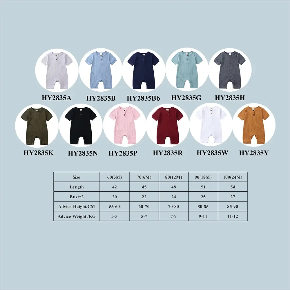 Peleles de bebé de 0 a 24M, mono de manga corta de algodón acanalado personalizado, mono de verano, ropa para recién nacidos, niños y niñas, mono, pijamas informales