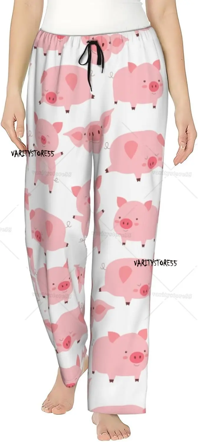 

Kawaii Pigs Женские пижамные штаны Удобные брюки для отдыха Женские широкие повседневные брюки