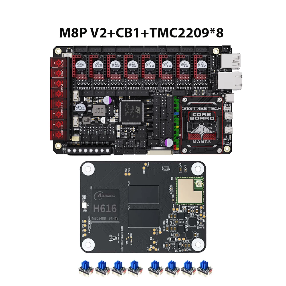 BIGTREETECH Manta M8P V2.0 Moederbord STM32H723ZE 32bit voor Klipper Raspberry Pi Voor Voron V0 Ender 3 3D Printer Control Board