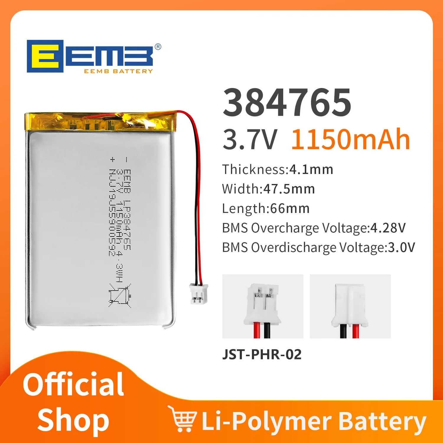 EEMB 1~10PCS 552036 Rechargeable Lithium Polymer Battery3.7V 360mAh Lipo Batteries LP552036