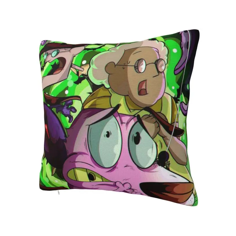 Custom Anime C-Courage The Cowardly Dog Cushion Cover Sofa Living Room Square Throw Pillow Case