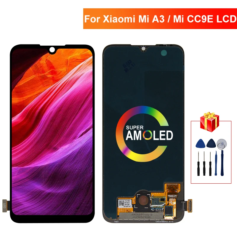 

6.09" Super Amoled For Xiaomi MI A3 LCD Display Touch Screen Digitizer Replacements Parts For Xiaomi Mi CC9E Display Assembly