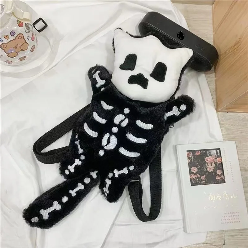 ins hot flying squirrel ghost skull  backpack casual fashion lovely child gift unisex Plush bag boys and girls