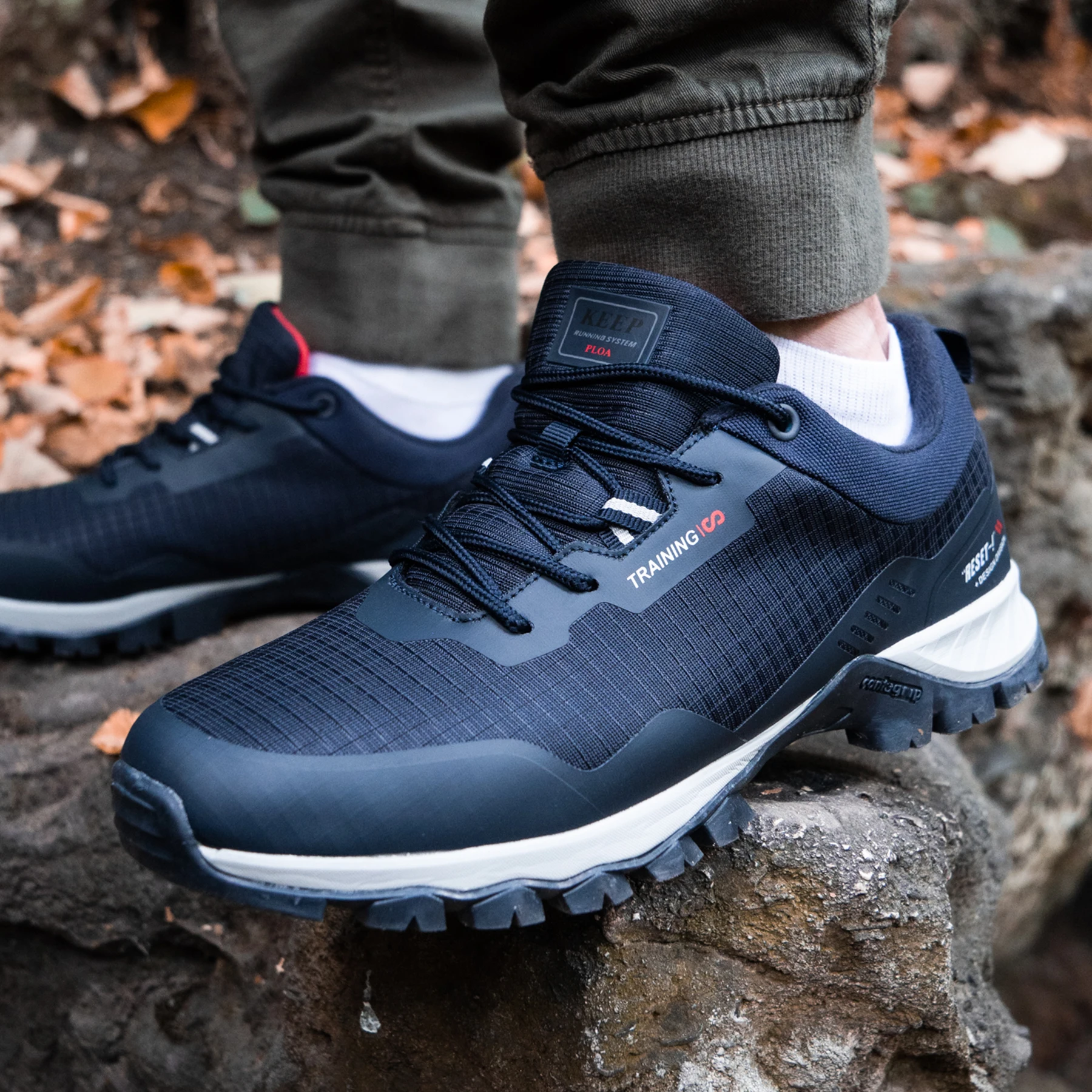 Baasploa Męskie Nowe Buty Trekkingowe Outdoorowe Wodoodporne Odporne na Zużycie Antypoślizgowe Sneakersy Męskie Casual Lekkie Sznurowane Buty do Chodzenia