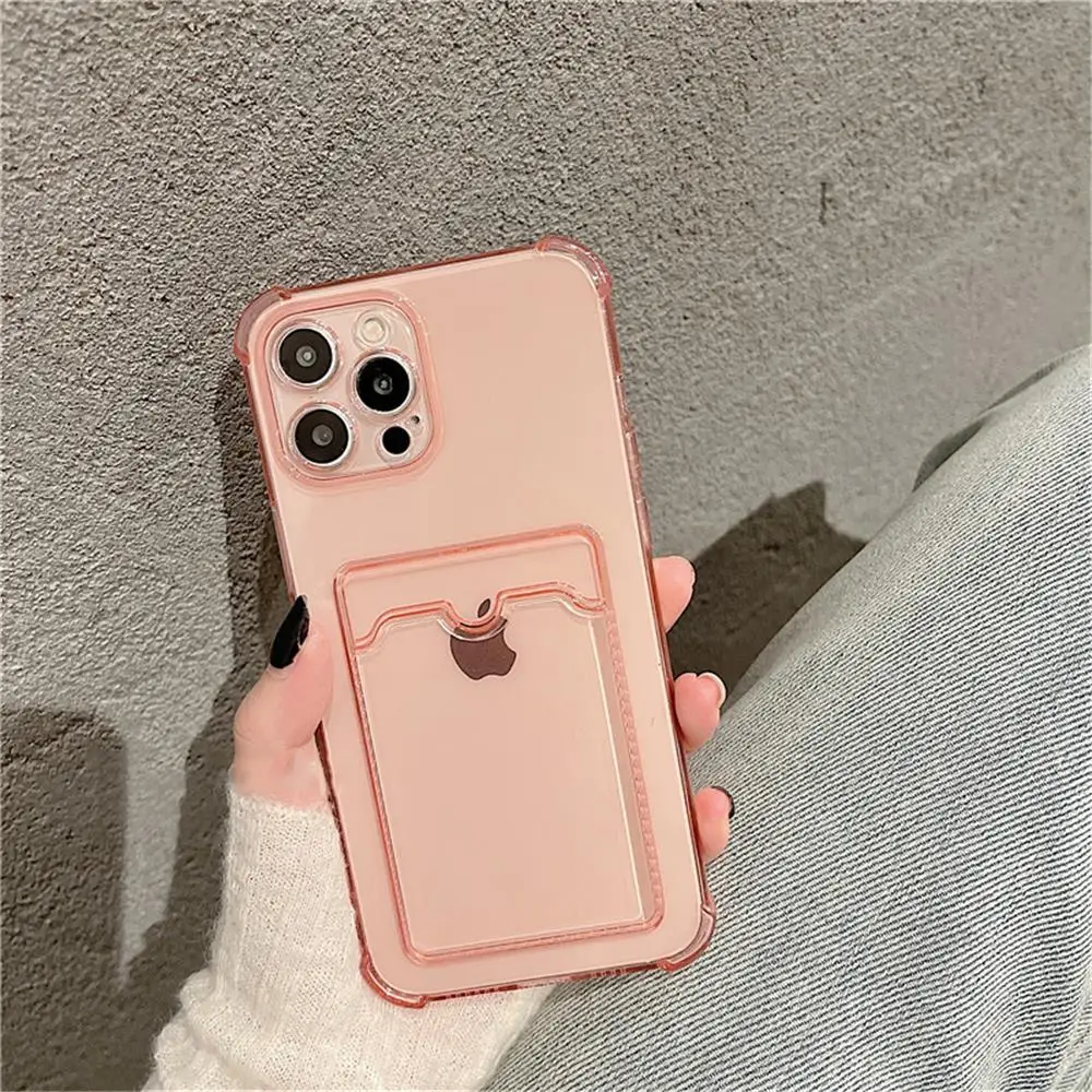 Transparente Kartensteckplatz-Taschenhalter-Hülle für iPhone 13 11 12 14 15 Pro Max Mini X XS XR SE 7 8 Plus Klare, stoßfeste Brieftaschenhülle – Detail 7
