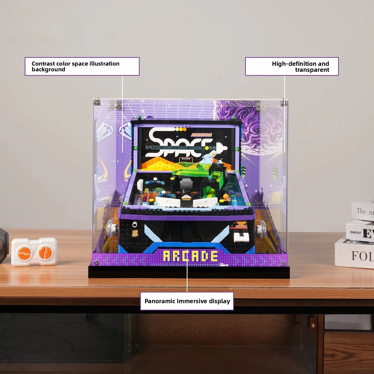 Suitable for LEGO 11374 arcade pinball machine transparent acrylic collection display box toy storage box