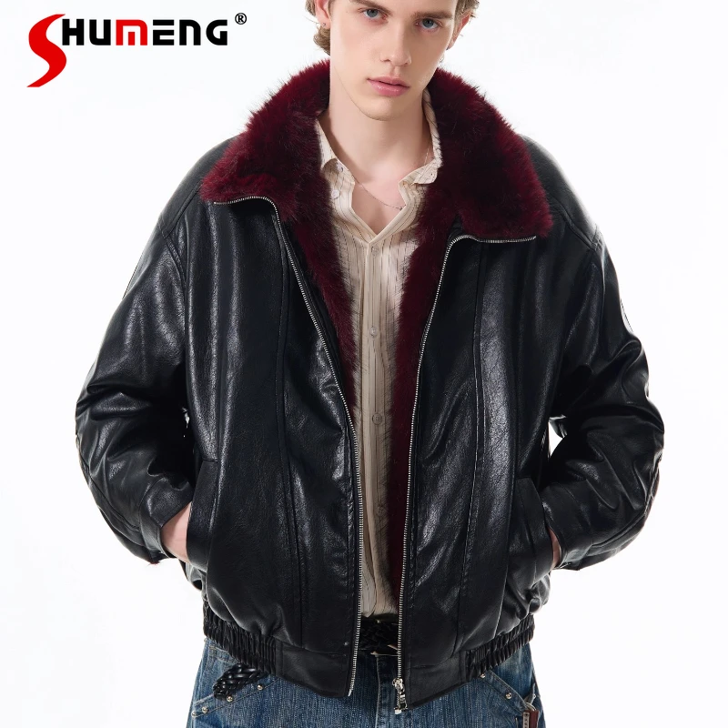 

Мужские и женские зимние 2021, новые модные стильные куртки в стиле ретро, куртки из искусственной кожи с длинными рукавами, теплые утепленные стильные пальто из искусственной кожи