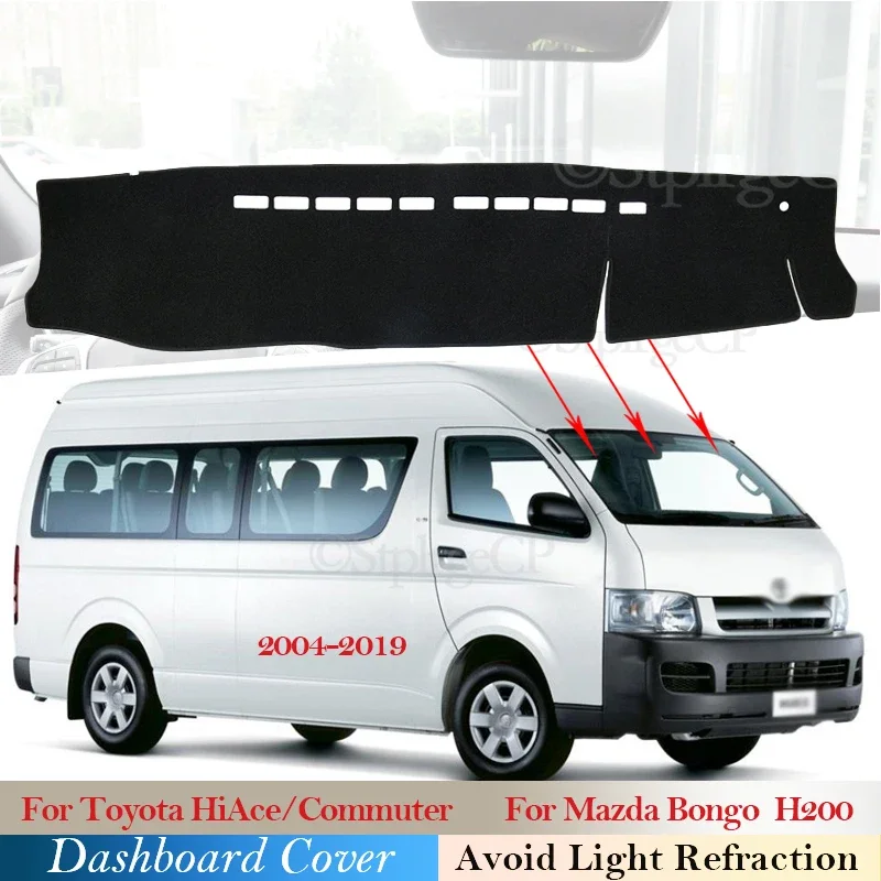 Dashboard Cover Protective Pad for Toyota HiAce Commuter for Mazda Bongo 2004~2019 H200 Car Accessories Dash Board Sunshade Carp