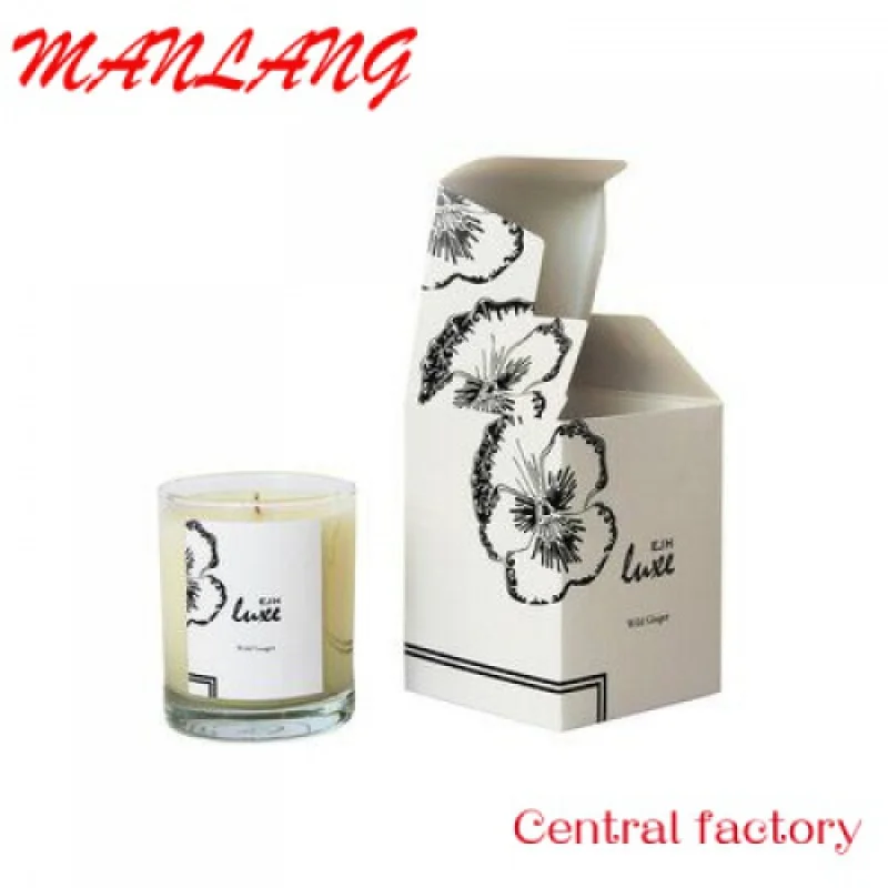 CustomEco friendly art paper package folding box soap paper candle jar set packaging shipping box