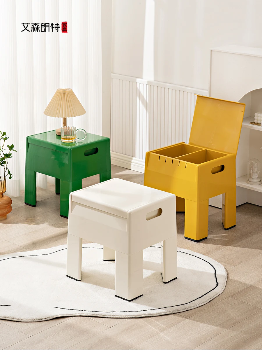 XK Storage  Stool Household Low  Plastic Footpad  Bench Living Room