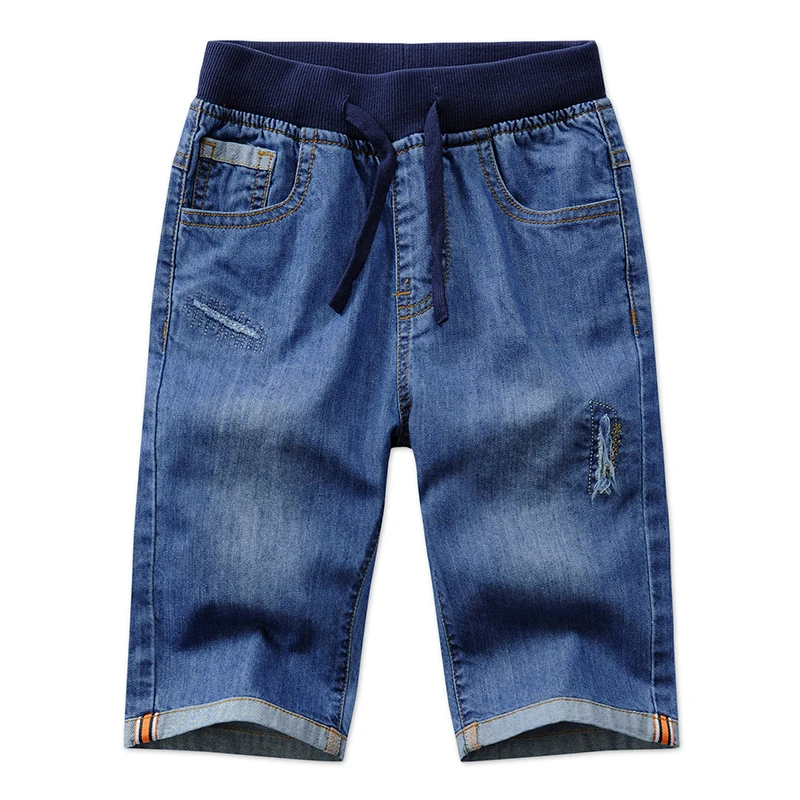 Teen Boys Denim Shorts Fashion Classic Broken Hole Design Children's Casual Jeans Short Pant For Kids 2-14 Years Wear