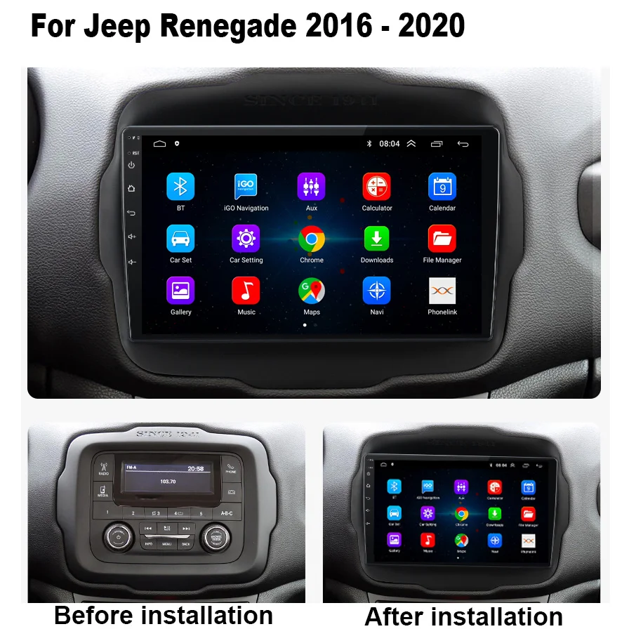 Autoradio Android 11 Auto DVD lettore multimediale per Jeep Renegade 2016-2020 No 2din navigazione GPS Autoradio Stereo DSP WIFI