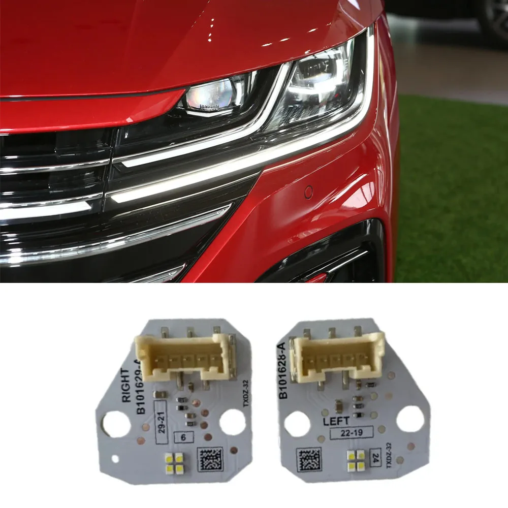 

Белые светодиодные платы White Lightsource Angel Eyes DRL B101628-A B101629-A для фар VW Arteon 2019-2022 годов, восстановление дневных ходовых огней