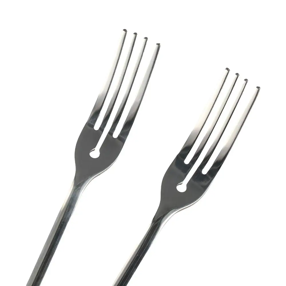 

Unique Long Handle Stainless Steel Dessert Fork Silver/gold Four Tine Dinner Fork Korean Fruit Forks Cake