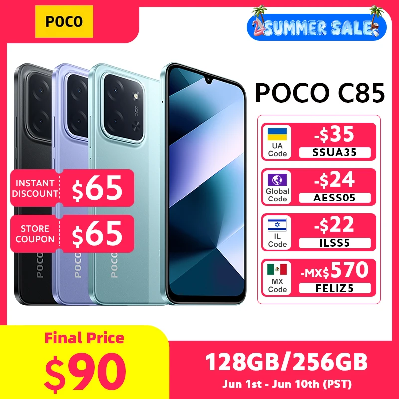 POCO C85 Global Version Smartphone 128/256GB Helio G81-Ultra