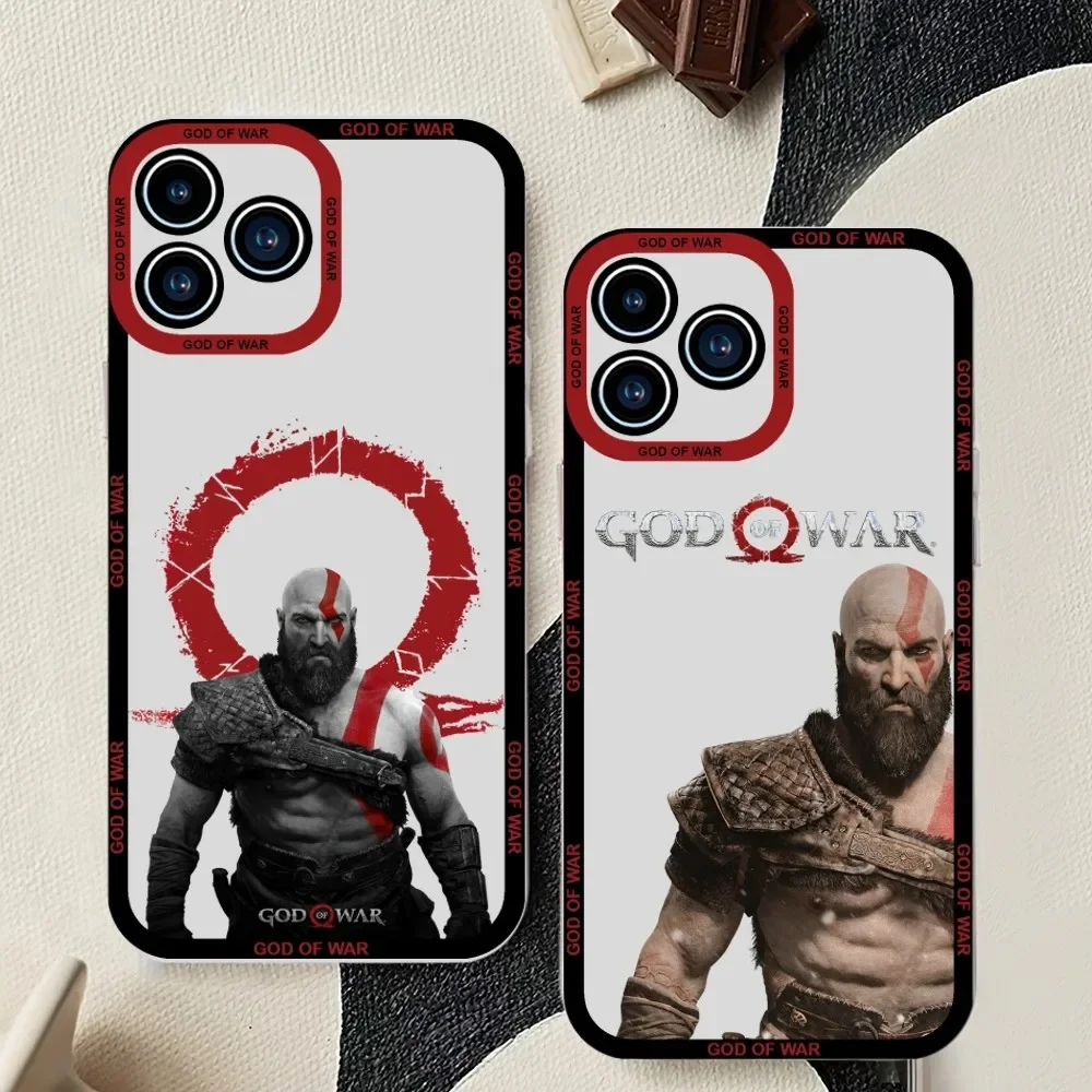 God Of  War Game Phone Case For iPhone 11 12 Mini 13 14 Pro Max Transparent Shell