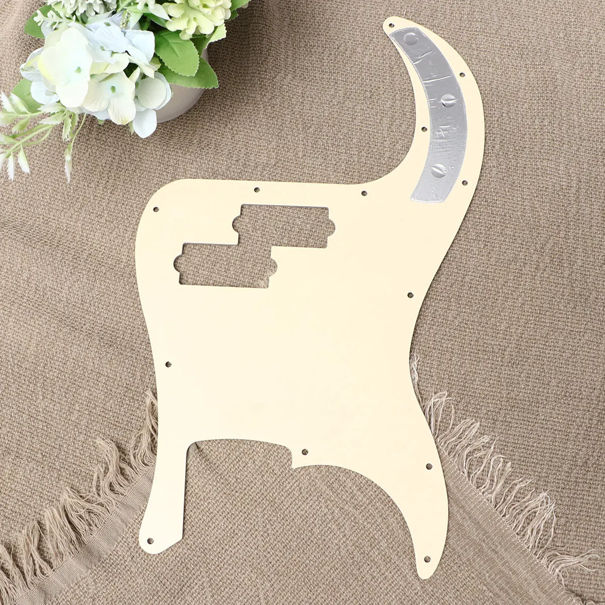 3 Layers Pb Pickguard 13 Holes Scratch Plate Protective Film Anti-Scratch Bass Part Replacement Professional Beige