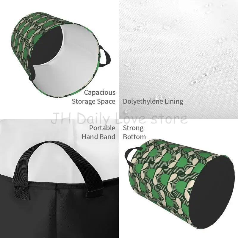 Custom Orla Kiely Multi Stem Flowers Laundry Basket Collapsible Scandinavian Toy Clothes Laundry Hamper Storage Bin for Kids