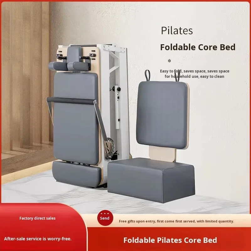 YTYIN Aluminum Alloy Folding Pilate Reformer Springs And PU Leather Color Customization Portable Accessories And Wheel