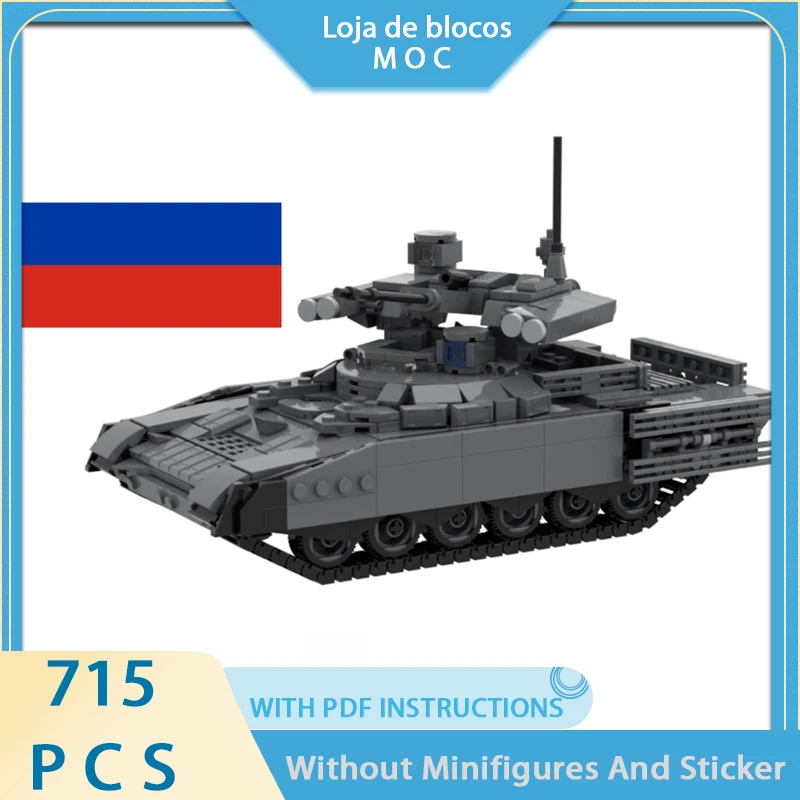 

New product MOC building block military model BMPT-72 "Terminator 3" tank support combat vehicle modular children's toy DIY set