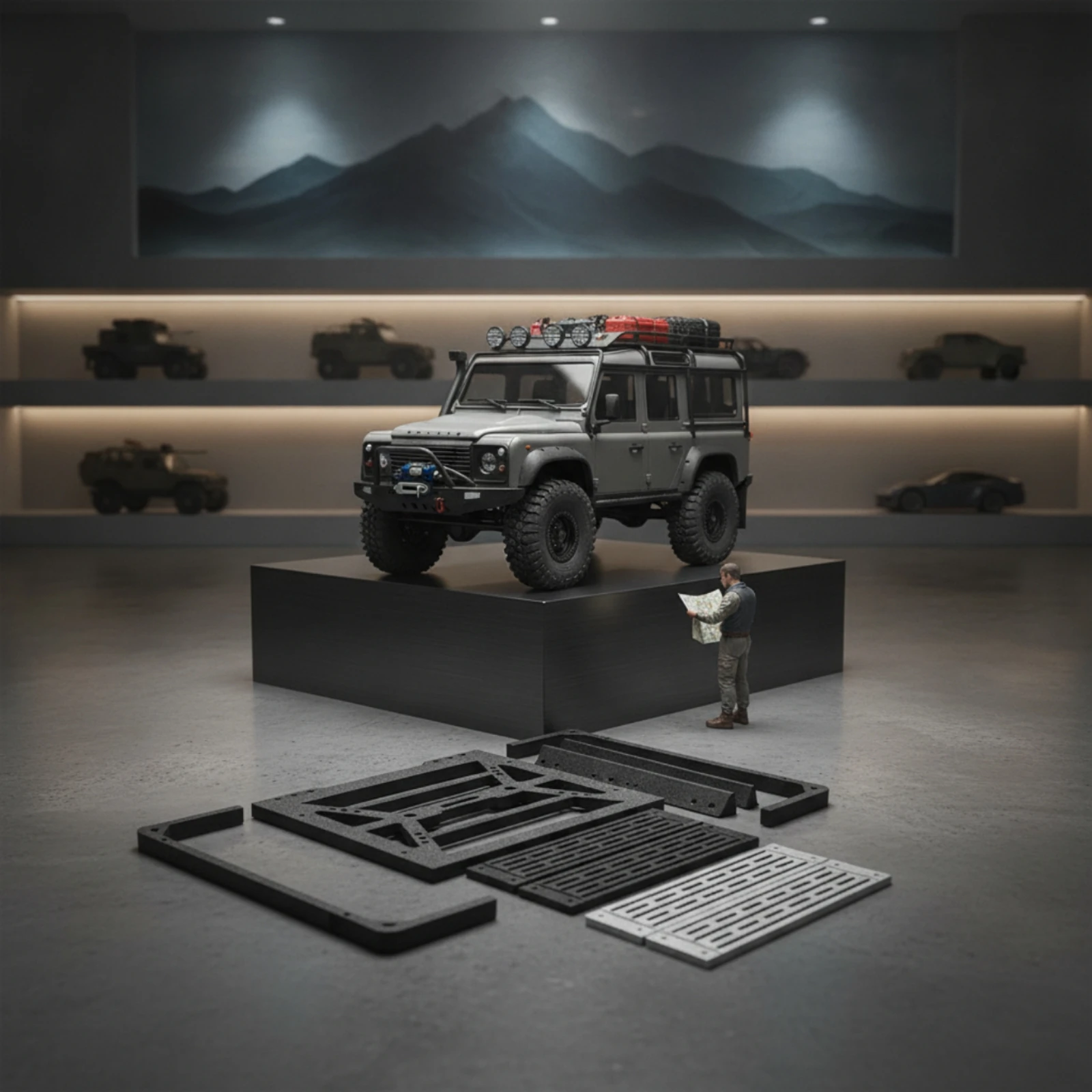 Pickup Bed Roll Cage Kit Textured Truck Bed Rack Kit Sturdy for Builders, Scale Builds, Trail Runs