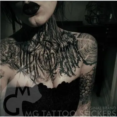 Временные тату-наклейки на шею и грудь, 30 х26 см