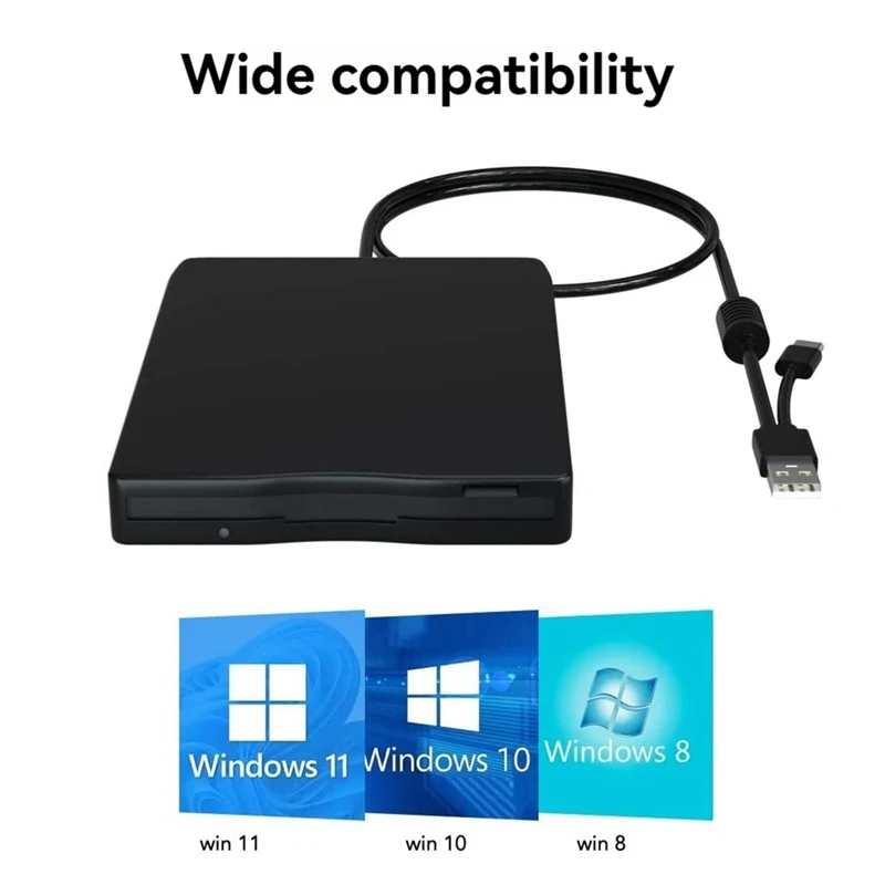 Top-USB Floppy Disk Reader Floppy Disk Drive Dual Interface External USB C Floppy Disk Drive For PC Laptop Notebook Desktop