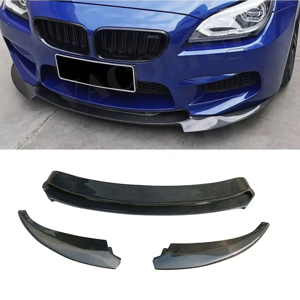 VACOMUL Carbon Fiber Front Lip Guard Three-section for BMW 6 Series F06 F12 F13 M6 2014 - 2017 FRP Head Bumper Lip Chin 3pcs/set