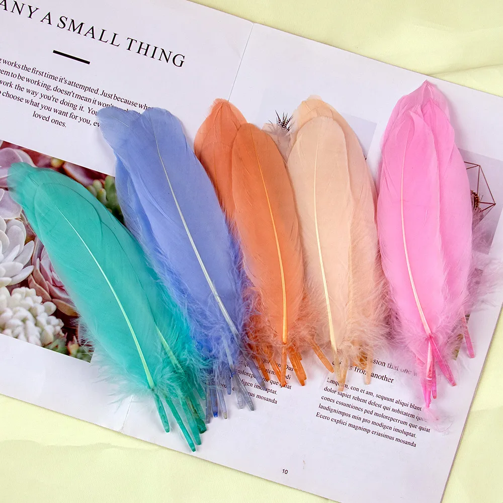 50-200pcs Natural Big Goose Feather Plumes15-20CM DIY Colorful Goose Feather for Home Decor Plumes Crafts Jewelry Ornament