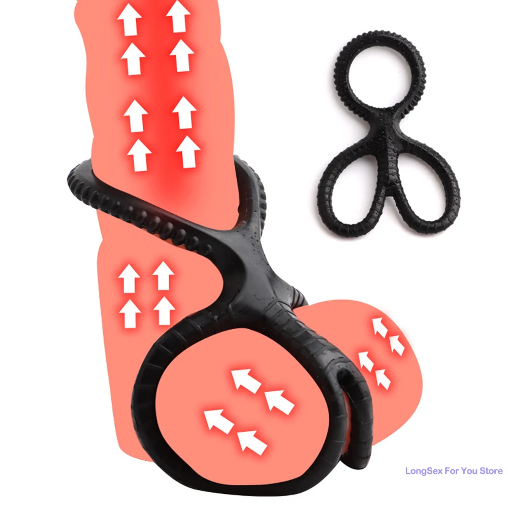 Penis Ring for men Delay Ejaculation Reusable Silicone Semen Cock Ring Penis Enlargement  Sexy Slave Stretchy Sex Toys For Men