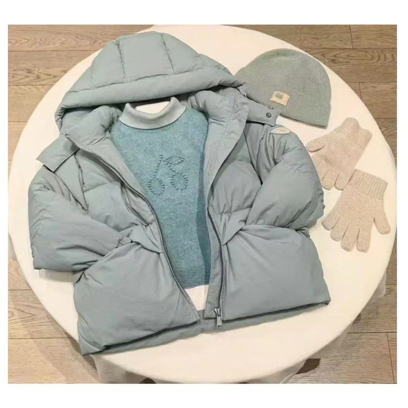 

Pre-sale 2025 Autumn Winter BP Baby Girls Warm Blue Down Coat Baby Boys Jackets Kids Boutique Clothes Winter Clothes for Girls