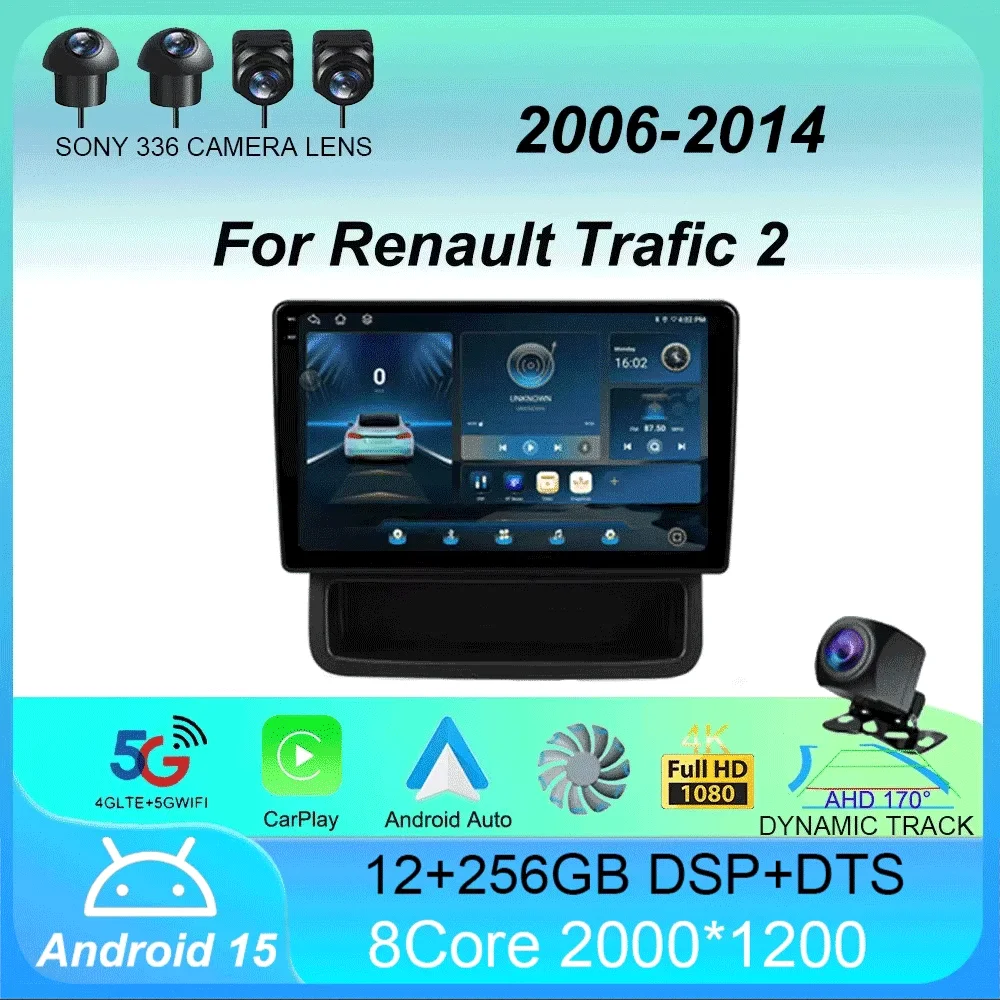 

Android 15 Car Radio Carplay Auto For Renault Trafic 2 For Opel Vivaro A For Nissan primastar 2006 - 2014 2 Din GPG Video Stereo