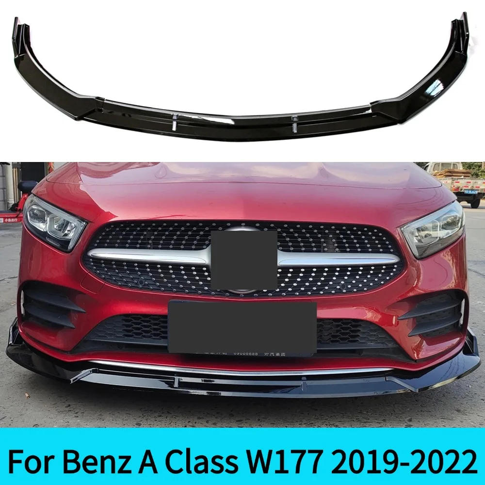 For Mercedes W177 Benz a Facelift 2019-2022 Front Splitter Bumper Lip Guard Car Decoration Tuning Accessory