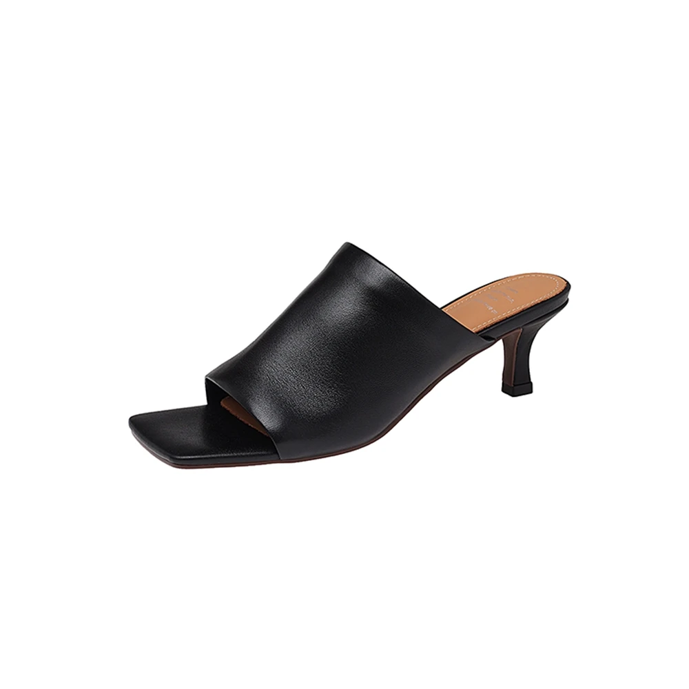 Women Fashionable Open Toed Summer Slim Heel Square Toe High Heels Sexy Dress Party Sandals Casual Comfortable Slippers 82518 view 5